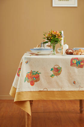 阳春小镇桌布餐桌布长方形家用茶几桌布布艺棉布桌布书桌