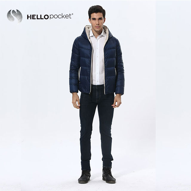 HPM023男士双面带帽850F鹅绒服