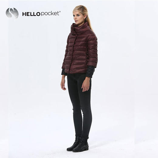 HPWL018短款八分袖高领廓形鹅绒服 商品图3