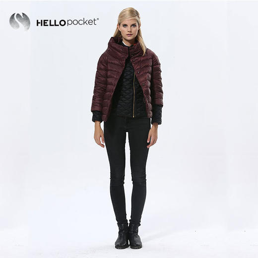 HPWL018短款八分袖高领廓形鹅绒服 商品图2