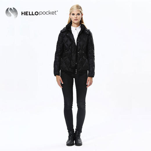 HPWL027女式连帽收腰显瘦S形绗线850F鹅绒服 商品图1