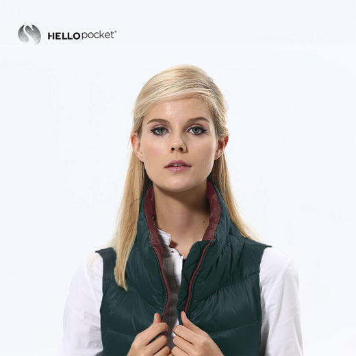 HPWL003女士中长立领鹅绒背心 商品图1