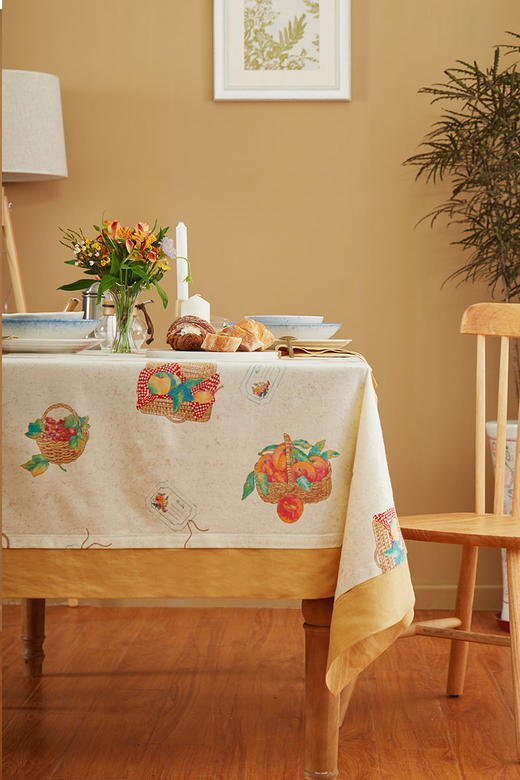 阳春小镇桌布餐桌布长方形家用茶几桌布布艺棉布桌布书桌 商品图1