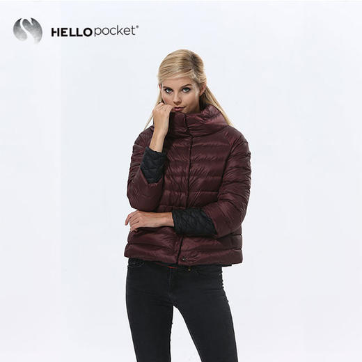 HPWL018短款八分袖高领廓形鹅绒服 商品图1