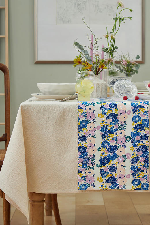 阳春小镇桌旗长方形家用茶几旗桌布布艺棉布桌布书桌 商品图4