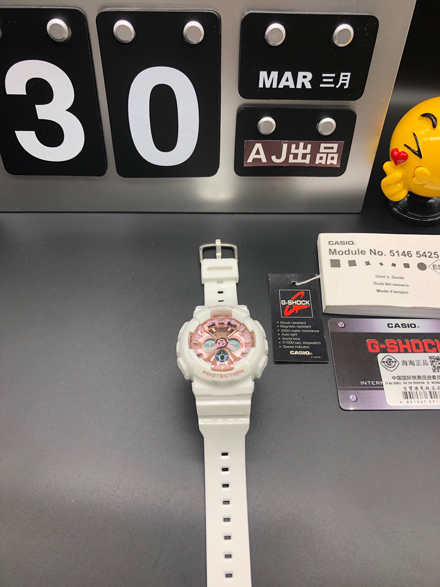 卡西欧热卖款 baby女款ba-120抬手灯卡西欧g-shock--经典防震表盘设计