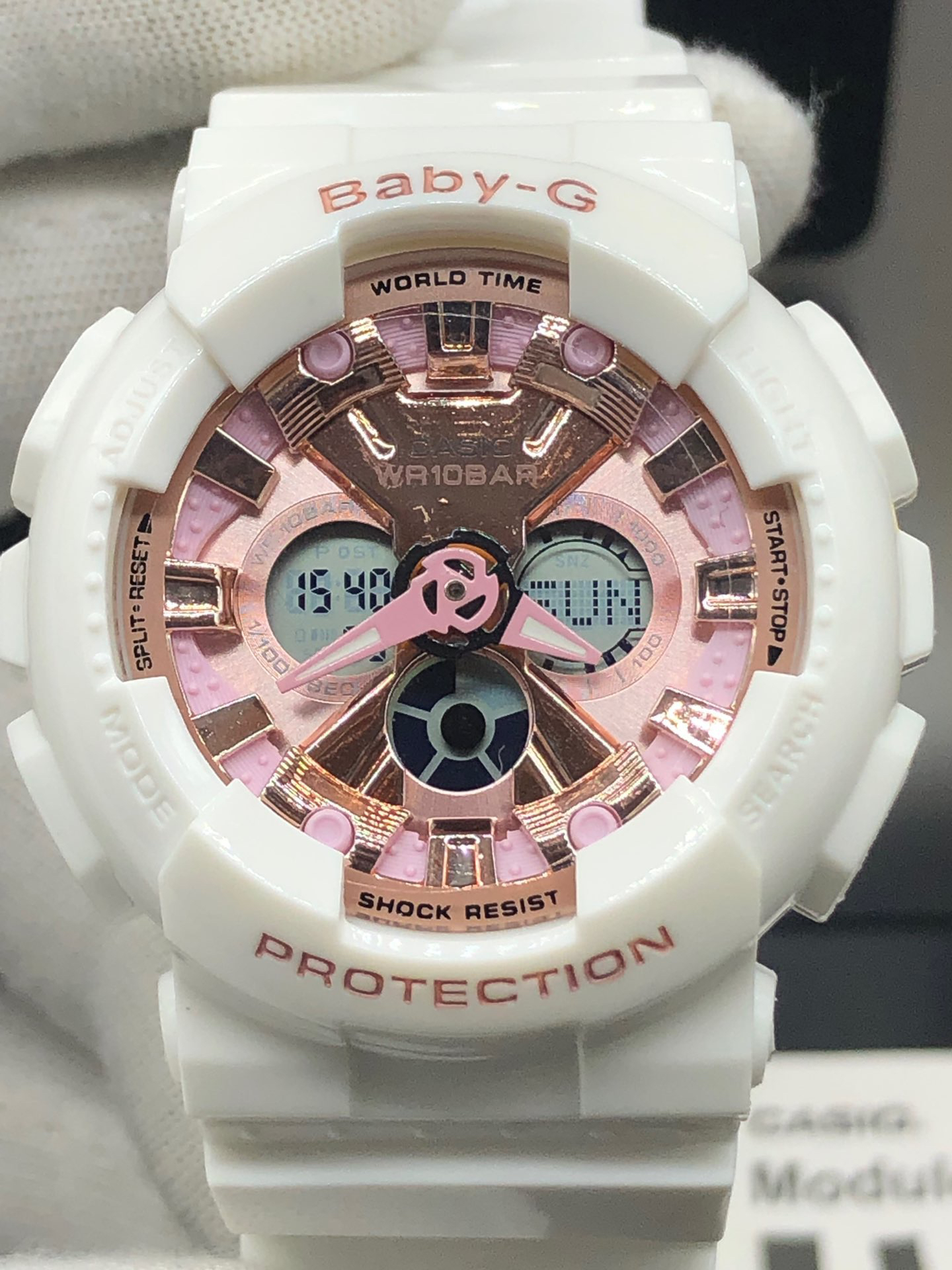 卡西欧热卖款 baby女款ba-120抬手灯卡西欧g-shock--经典防震表盘设计