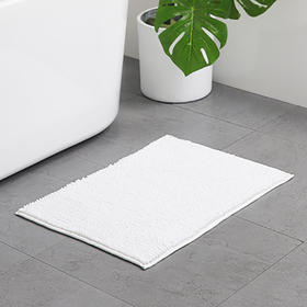 雪尼尔居家防滑地垫（小号白色）