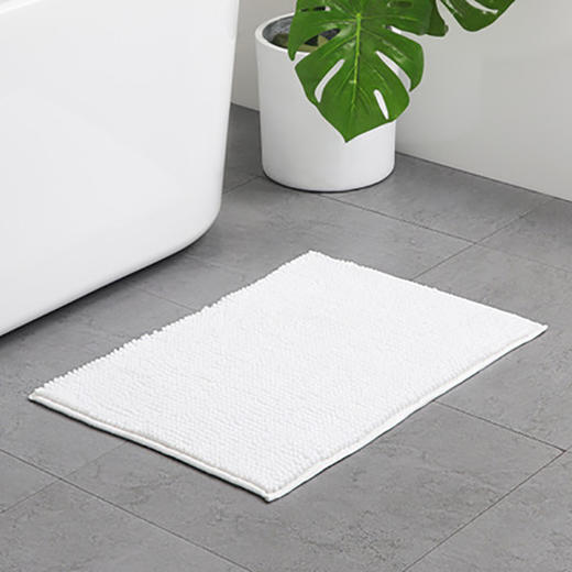 雪尼尔居家防滑地垫（小号白色） 商品图0
