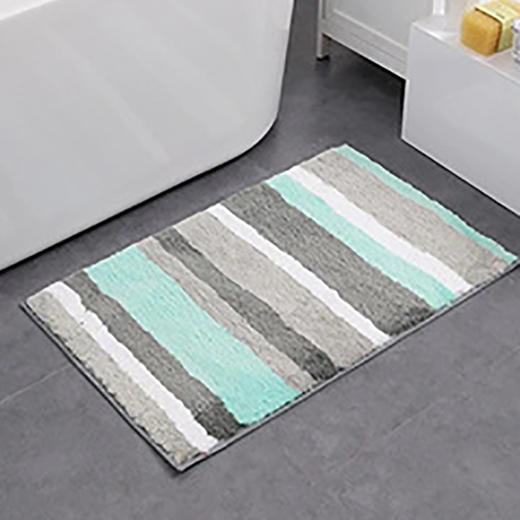 竖条纹居家防滑地垫（浅绿色） 商品图0