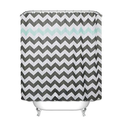 波浪花纹防水浴帘（绿色） 商品图0