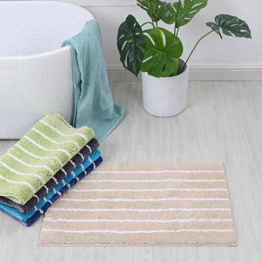 简约线条居家防滑地垫（米色） 商品图0