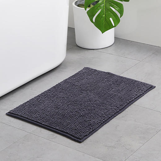 雪尼尔居家防滑地垫（小号深灰） 商品图0