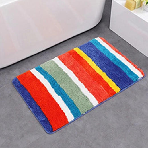 竖条纹居家防滑地垫（彩虹色） 商品图0