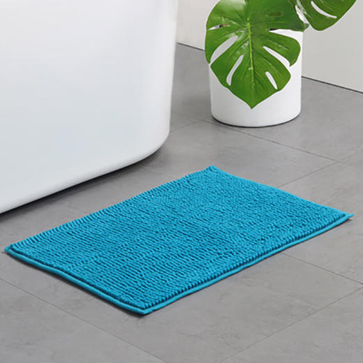 雪尼尔居家防滑地垫（小号湖蓝） 商品图0