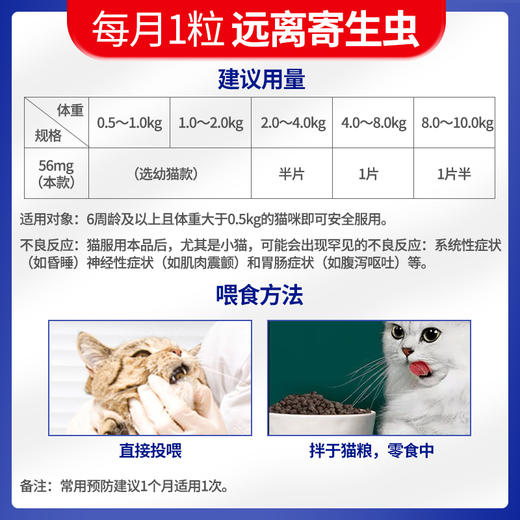 海乐妙猫咪口服薄片好喂体内外一体驱虫药海正动保 商品图2