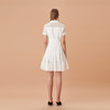 白色网格拼接荷叶边裙摆修身连衣裙 商品缩略图3