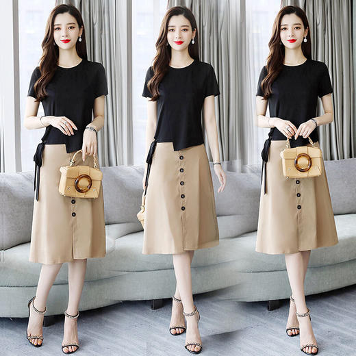 2020夏季新款女流行气质显瘦休闲时尚套装裙xm235
