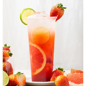 手作素燕窝鲜果茶 ：草莓西柚（有机茉莉花茶）700ml冰