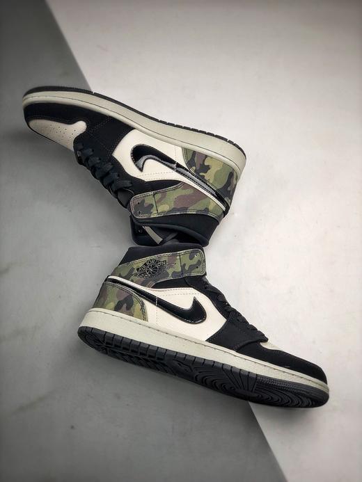 男女鞋 air jordan 1 mid 黑灰迷彩板鞋 aj1 中帮