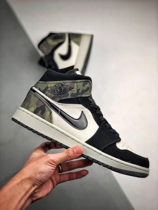 男女鞋 air jordan 1 mid 黑灰迷彩板鞋 aj1 中帮