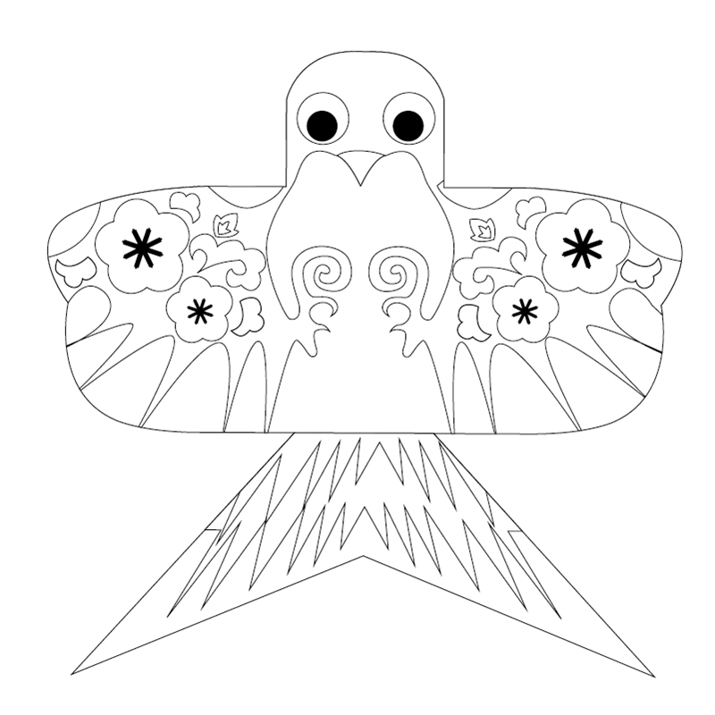 六一儿童节手工diy沙燕纸鸢手绘涂色风筝卡通白坏纸鸢diy幼儿园