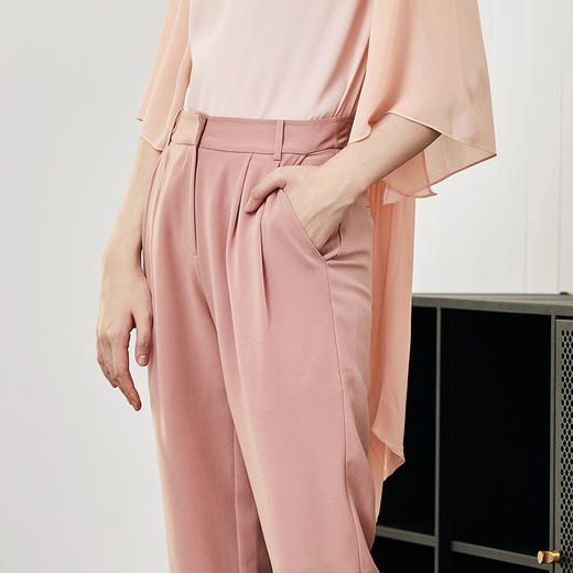 EITIE爱特爱夏季新款简约时尚百搭通勤OL修身长裤九分裤女裤5505213 商品图4