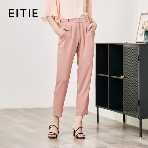 EITIE爱特爱夏季新款简约时尚百搭通勤OL修身长裤九分裤女裤5505213 商品图0