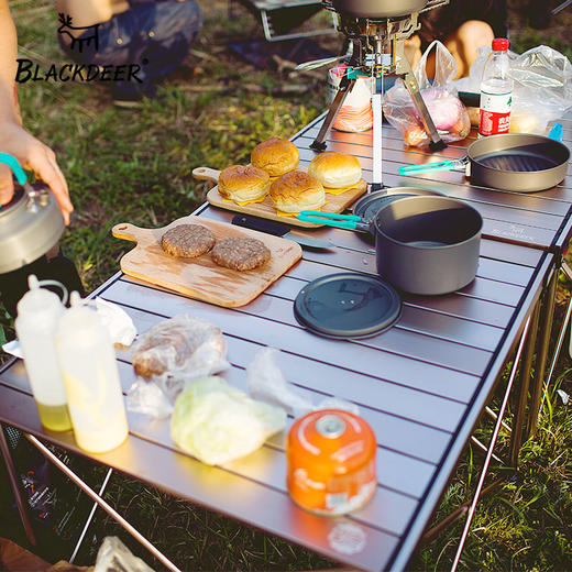 黑鹿户外便携式折叠桌子露营蛋卷桌家用自驾游铝合金烧烤野餐桌 商品图1