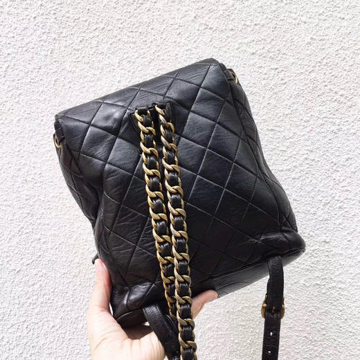 chanel香奈儿 经典黑金duma双肩包