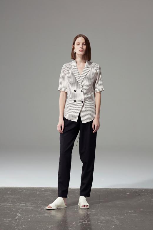 叠搭褶九分休闲裤 商品图0