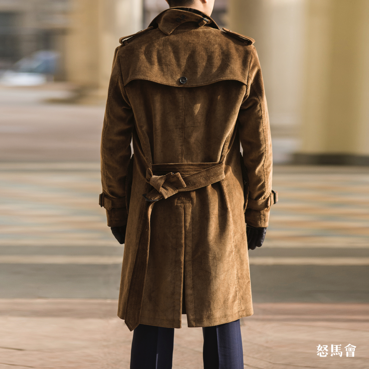 hardy minnis eskdale 700克英式重磅灯芯绒棉质咖啡棕战壕风衣