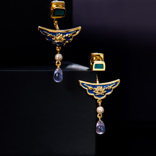 【故宫饰品】滴水耳饰-步步锦古风汉服耳饰