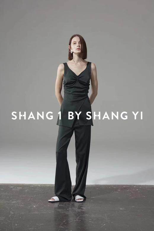 宽肩带叠搭下摆上衣 商品图0