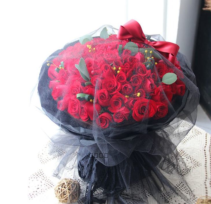 缪斯女神-花材:99朵精品红玫瑰.鲜花店送花订花预定鲜花同城配送