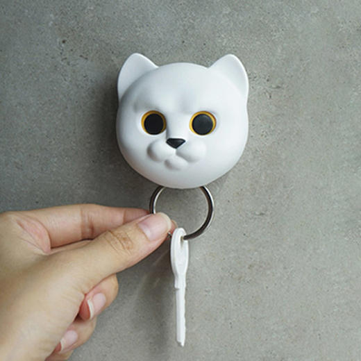 泰国Qualy进口创意猫咪钥匙扣-白色 商品图0
