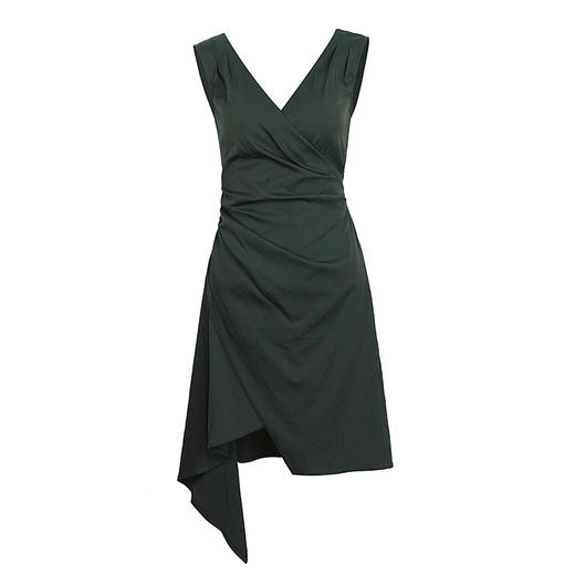 不对称下摆褶皱连衣裙 商品图1