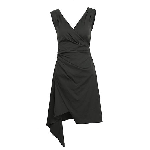 不对称下摆褶皱连衣裙 商品图1