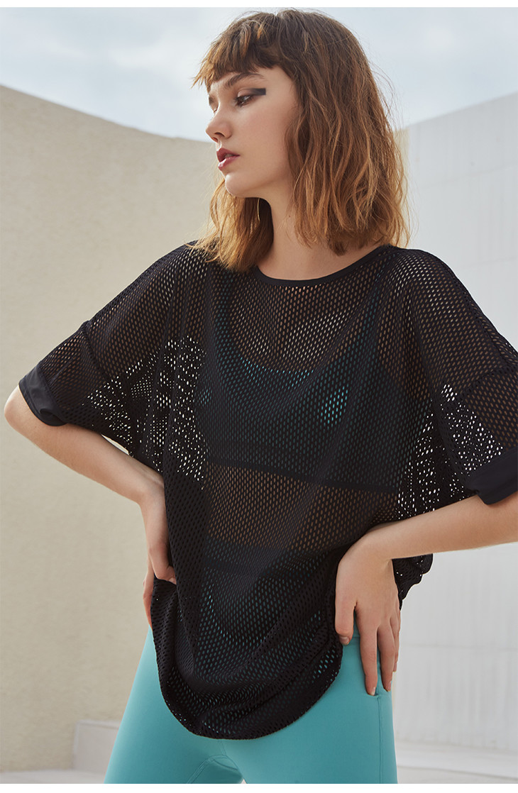 f10302凡圣瑜伽春夏款镂空休闲混搭长罩衫