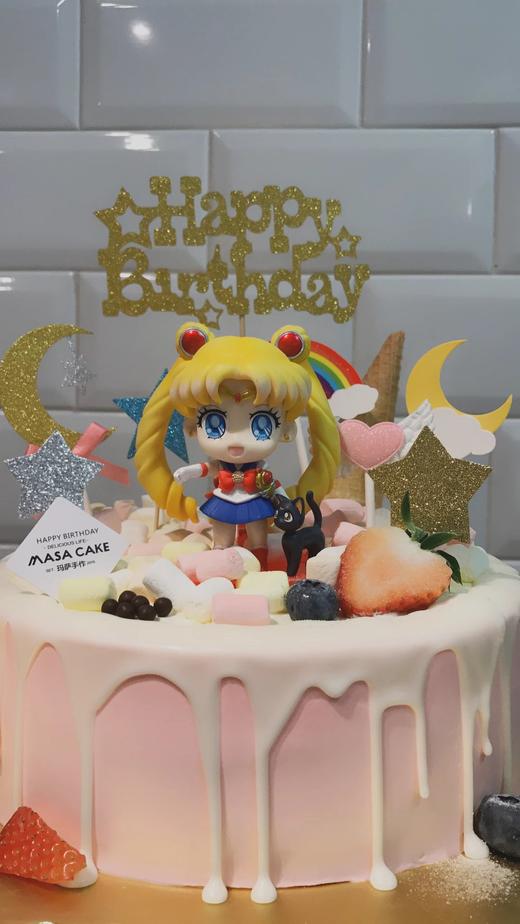 【美少女主題淋面蛋糕】(插牌装饰随机) 商品图3