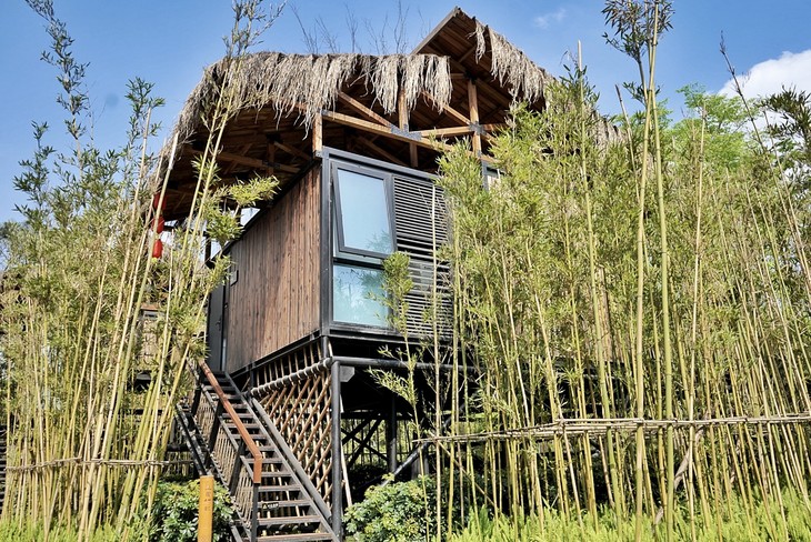 茅草屋檐,住独栋庭院双床房/竹林大床房,近安仁古镇额