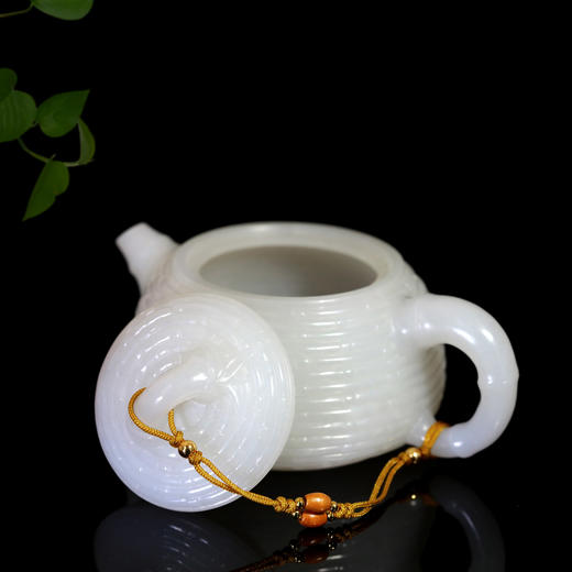 和田玉（白玉）籽料玉壶--竹编壶（宋鸣放6659）146.10g 商品图3