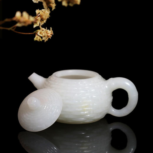 和田玉（白玉）籽料玉壶--竹编壶（宋鸣放）116.53g 商品图2