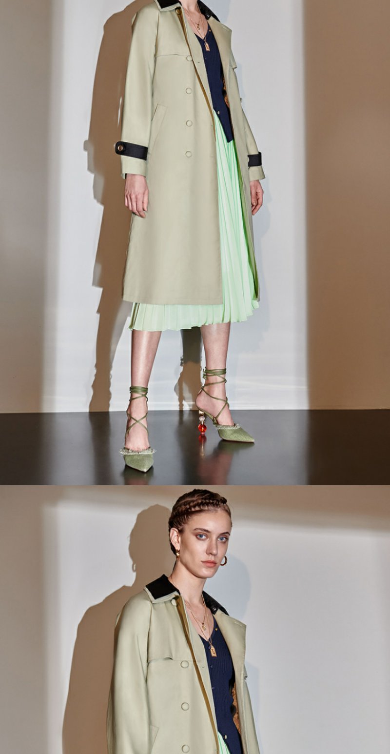 欧时力2020新款春装双排扣腰带内胆风衣外套1ry1050690