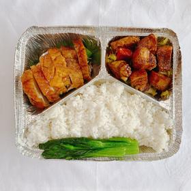 红烧肉拼烧鸭饭（20元）