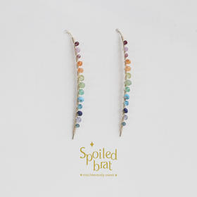 SpoiledBrat Jewelry彩虹一字耳环