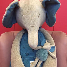 法国moulinroty茉兰若缇热带雨林系列大笨象贝加莫特（80cm）赠前口袋小象玩偶一个