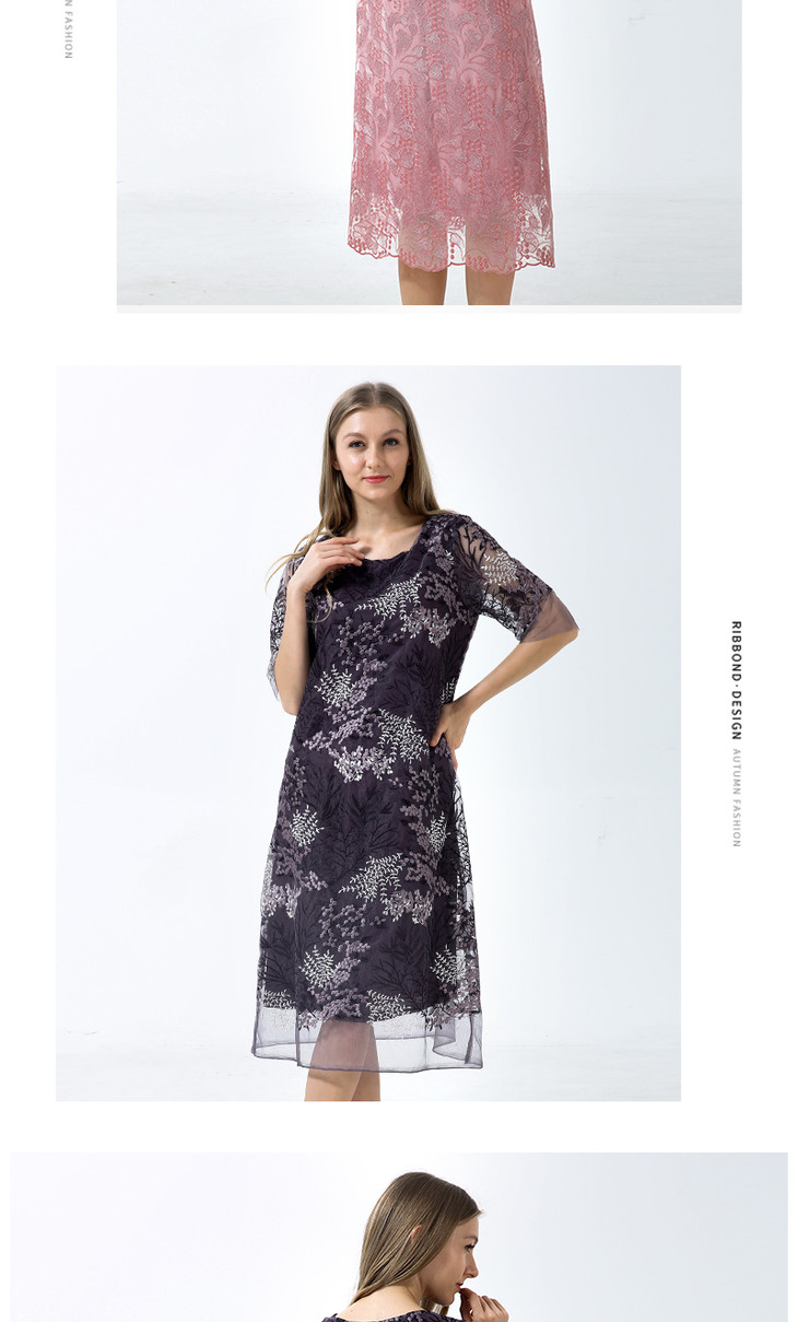 杜洛桑重磅刺绣轻奢时尚连衣裙 货号128383
