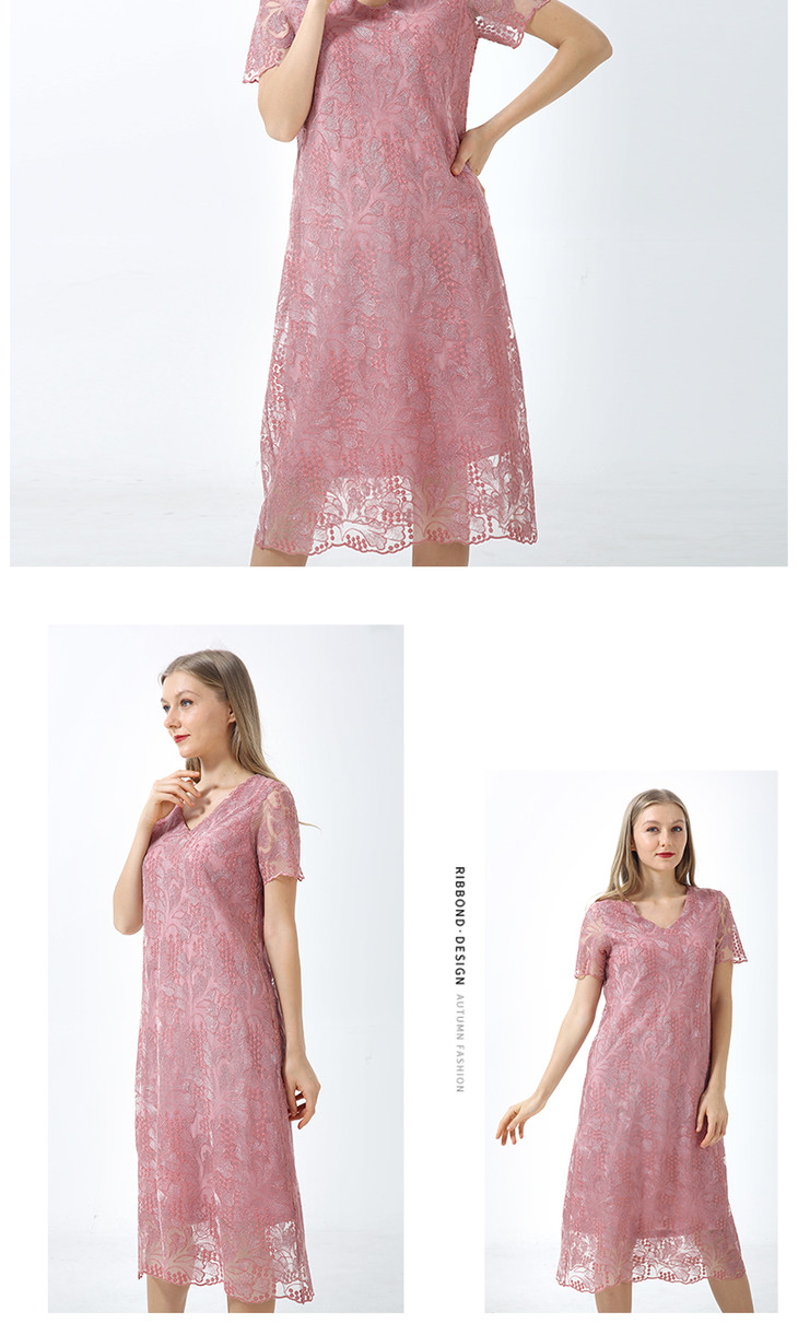 杜洛桑重磅刺绣轻奢时尚连衣裙 货号128383