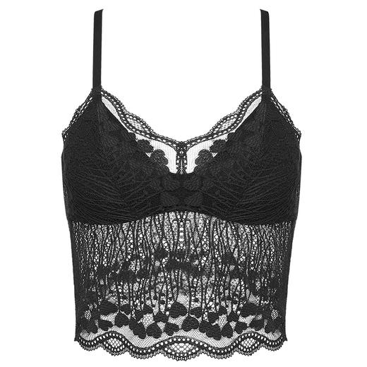 [微醺]大胸显小无钢圈三角杯美背蕾丝文胸吊带 商品图1